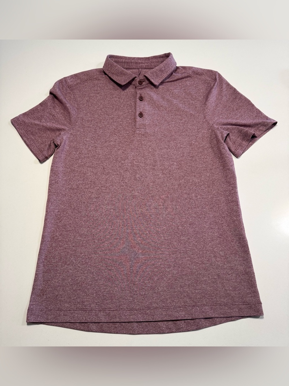 Lululemon Men’s Red Solid Polo Shirt 3-Button Short Sleeve Size Small